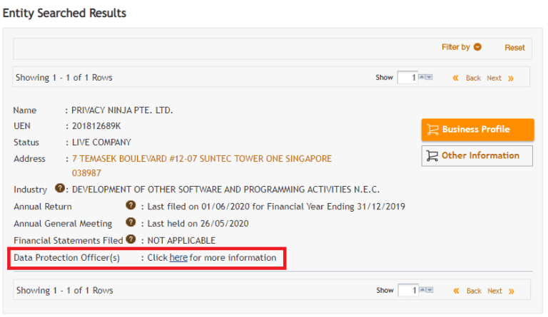 How To Register Data Protection Officer In ACRA Bizfile 