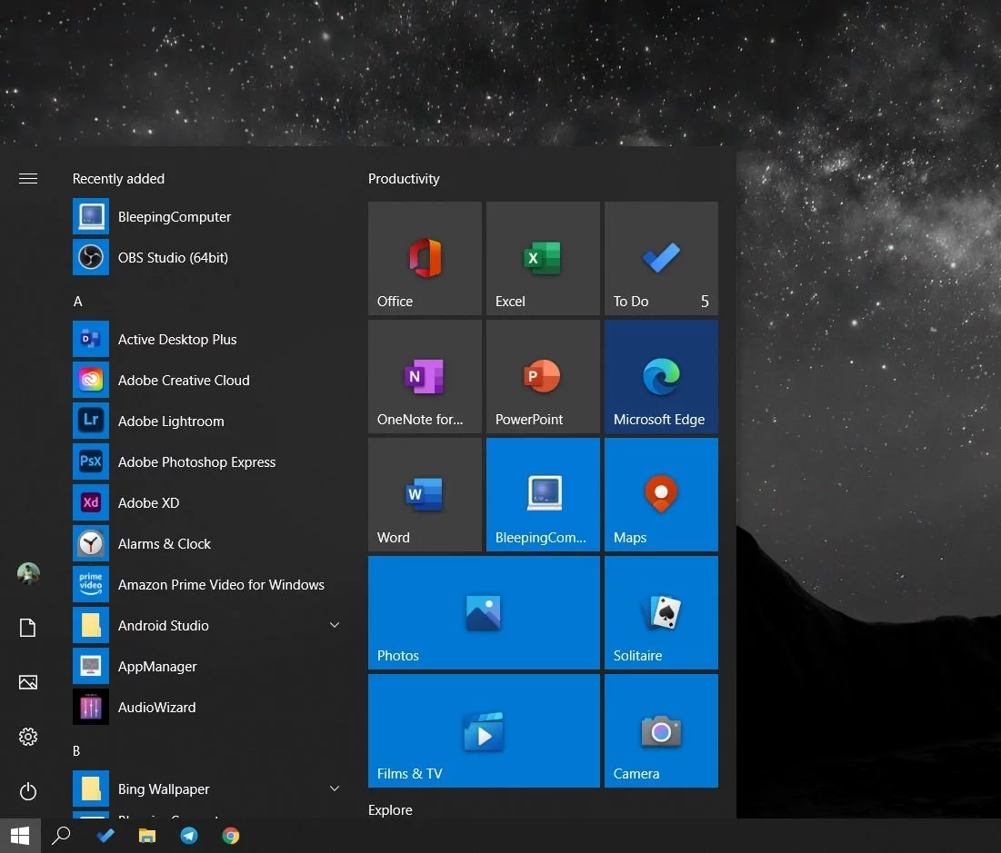 Old Start Menu