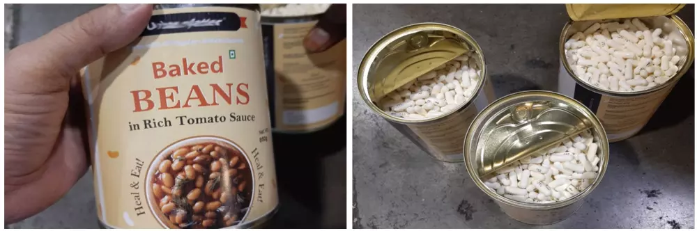 Pain killers hidden inside cans of baked beans