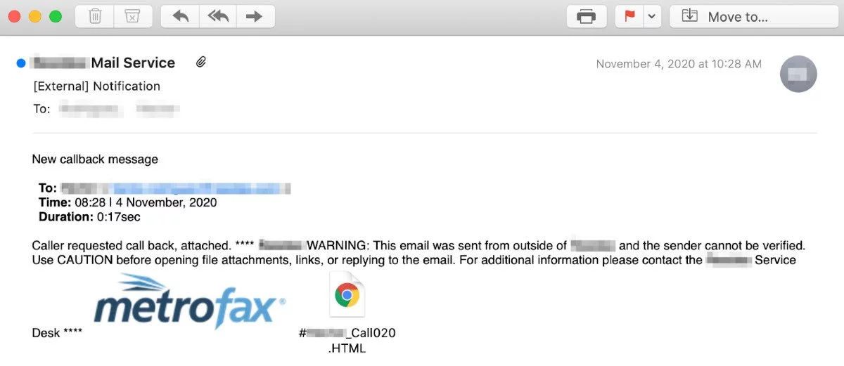 Phishing email